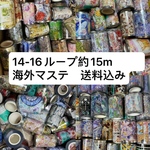 海外マステ福袋　15ループ約15m ホロ押し、水晶、pet