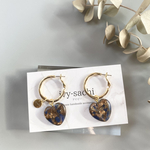 ピアス チタンピアス 金属アレルギー対応 フープピアス ゴールド 冬 ハート プレゼント ギフト 結婚式 フォーマル ラピスラズリ