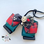 新春お買い得🎍 【大人チェック♥️🖤チョーカー】撮影用 お祝い ペット用 ペットリボン 犬用リボン 犬用チョーカー お散歩 プレゼント