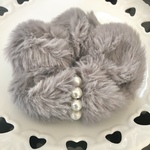 💓ワンコイン💓パール付き💓グレーファー❤︎プレーンシュシュ✨