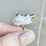 〜おひるねティラノ "陶器風しろ"〜 リング/ネックレス/チャーム