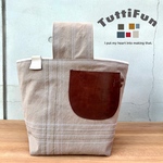 tuttifun＊革のポケットのステッチバッグ ➖gray