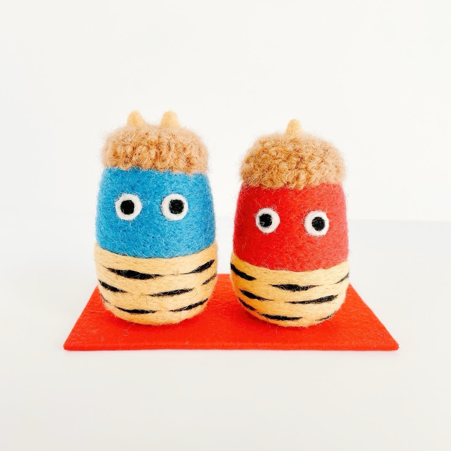 鬼・小鬼の置物 _ハンドメイド 手編み 小物入れ 鬼 - 置物の人気通販