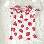 いちごいっぱい丸衿 パフTシャツ★
