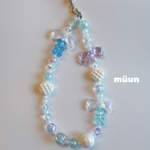 💙🧸ブルーベアストラップ　ビーズストラップ　アクセサリー　ストラップ　キーホルダー　iPhoneケース