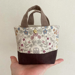 [訳ありSALE] 手のひらサイズのミニミニトート　北欧森のオーナメント　ナチュラルアイボリー