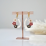 三色梅の花(ピアス,イヤリング)(ディップアート)