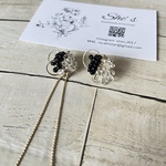 new! アシンメトリー  スワロフスキー＆チェコビーズイヤリング・ピアス