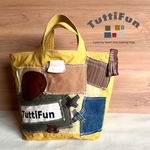 tuttifun＊ロゴ入りsikaku柄の黄色いバッグ