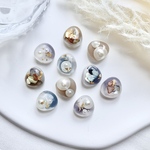 【送料無料】ハンドメイド　パーツセット　ミニパーツ　カボション　レジン　貼り付けパーツ　パール　シェル