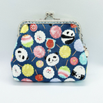👛角型12.5cm👛パンダ🐼わたあめ🍭がま口ポーチ