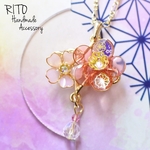 3段階♡色が変わる♡桜と梅のネックレス(ディップアート)