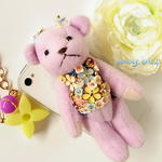 saly☆3wayクマさんのバッグチャーム&イヤホンジャック&ストラップ