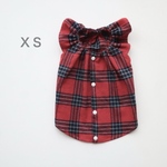 [犬服] ＸＳサイズ 完成品 チワワ　　　　　　　　　　起毛チェック キャミソール ワンピース 背中開き