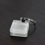 ダークブルーサファイア　ミルリーフCZリング　SILVER925　