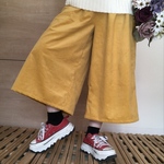 【⠀お試し価格♡】ゆったりスッキリ☆楽ちんガウチョ☆◆ソフトコーデュロイ◇マスタード