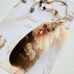 🌟new🪶大きな羽根チャーム　ルビーレッド