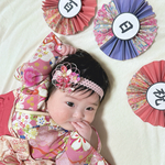 ベビー ヘアバンド クリップ つまみ細工 100日祝い 百日祝い お食い初め ひな祭り 753 七五三 和 ベビー袴 髪飾り 赤ちゃん ピンク パープル