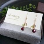 ガーネット【Garnet】 チェーンデザインピアス