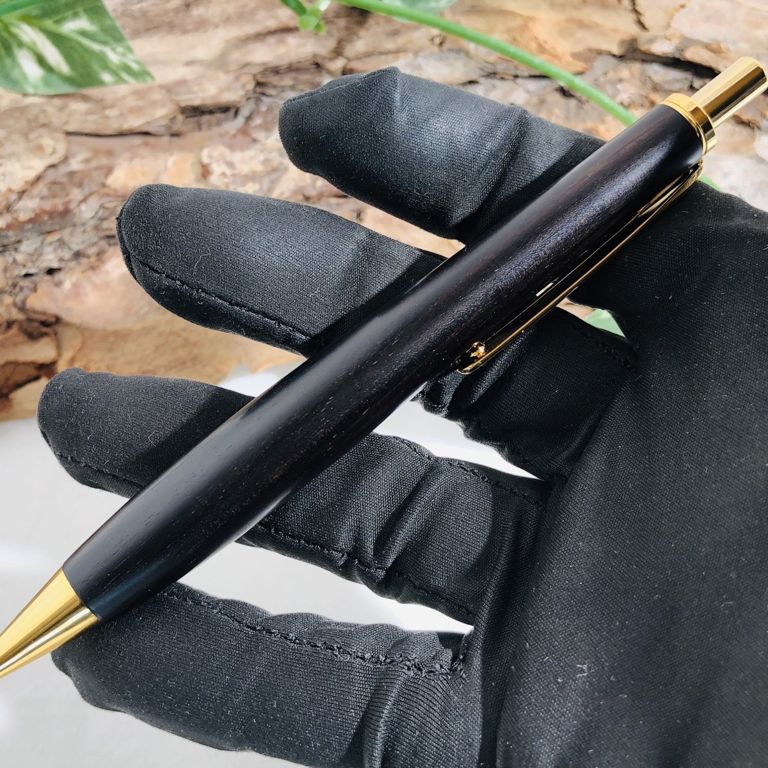 No.37ハンドメイド木軸シャーペンアフリカンブラックウッド杢 アフリカンブラックウッド・杢 シャープペンシル0.5㎜芯