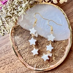 ピアス or イヤリング シェル型スターの3連アクセサリー シンプル 小ぶり