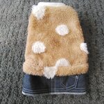 犬服！モコモコ　ドット　デニムスカート