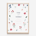 手描き水彩画風 押し花 ウェルカムボード【ウェディング 結婚式 海外風 韓国風 キャンバス ポスター】