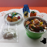 ミニチュアフードの学校給食セット（ソフト麺）