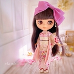 花手毬と藤の花の【振り袖セット】ネオブライス　ピュアニーモS  リカちゃん　お花見　ひな祭り　華やか