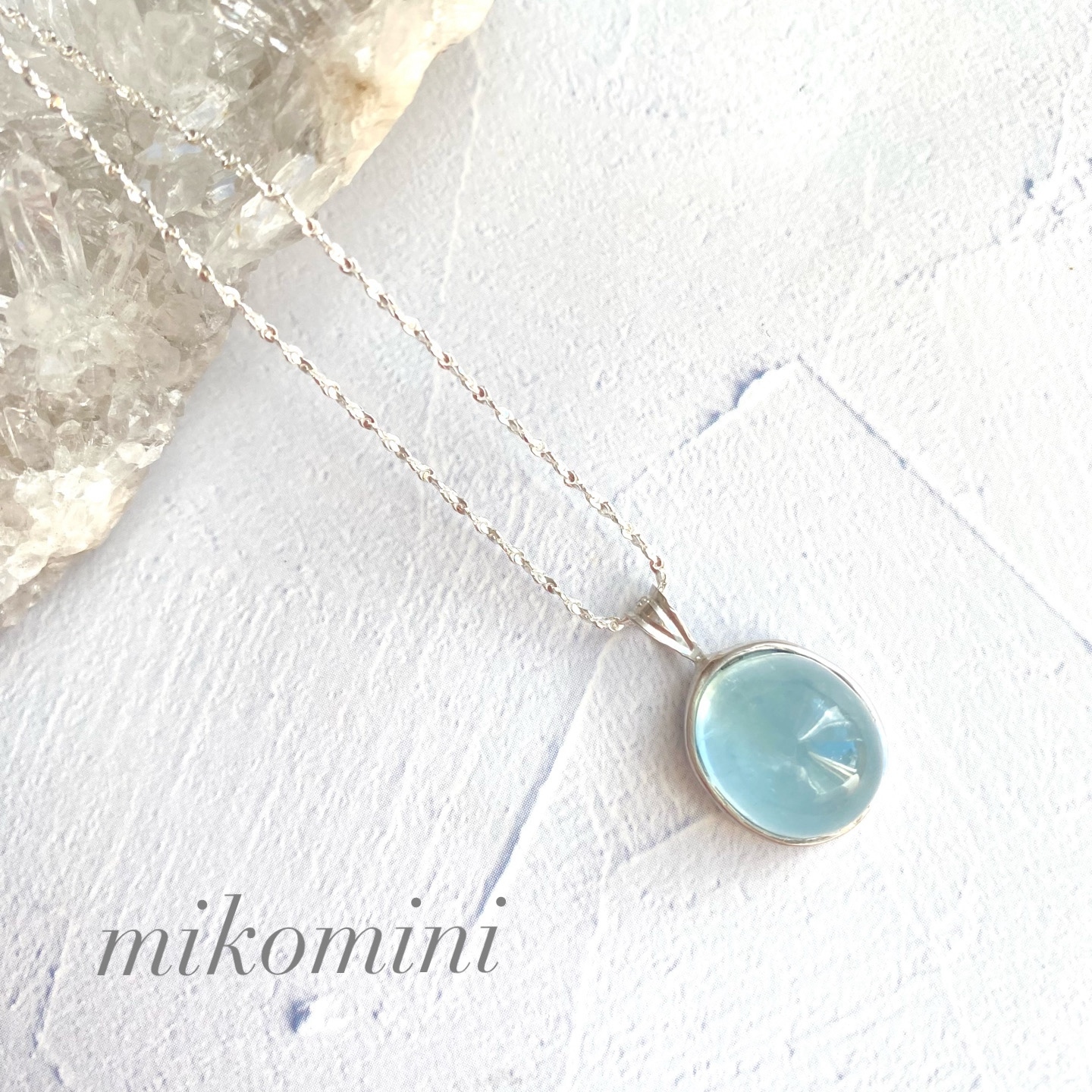 アクアマリンのネックレス✨silver925