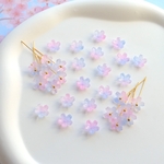 オリジナルカラー★10mm 桜　サクラソウ　お花のガラスビーズ  パステルピンク×パステルブルーグラデーション
