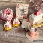 受注制作Valentine ピンクイチゴのシャルロットケーキセット