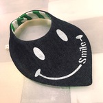 Smileインディゴボーダーリバーシブル☆ふわふわスタイ☆Ｌグリーン
