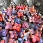 【10コセット】JIRI＊IVANA#czech beads#チェコビーズ　flower 4petal 約13✖️13✖️5㍉　mixassort/pink