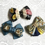 【リボンNO.258】2024 HAPPY BAG 3点セット　インド刺繍　リボン　ヘアアクセサリー　個性的　大人可愛い 青緑系【まる福】