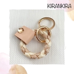 [再販]パラコードのまんまる＊キーホルダー/スマホリングストラップ(マロン×パパイヤホイップ)