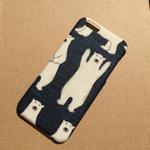手描き風しろくま ネイビー iPhoneケース