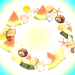 夏の思い出☆貝殻とスイカシール