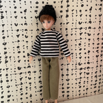 H2312 はるとくん　ハンドメイド  服　ボーダー　チノパン　ニット帽