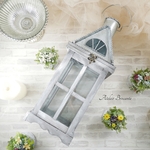 チムニーハウス型シャビーランタン（インテリア雑貨・リース・スワッグ・キャンドルスタンド）