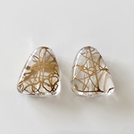 208)６個 / アクリルビーズ / 23mm×20mm / ピアス / イヤリング / ハンドメイドパーツ /アクセサリーパーツ / インポート / 大ぶりパーツ / 個性的パーツ / ゴールド