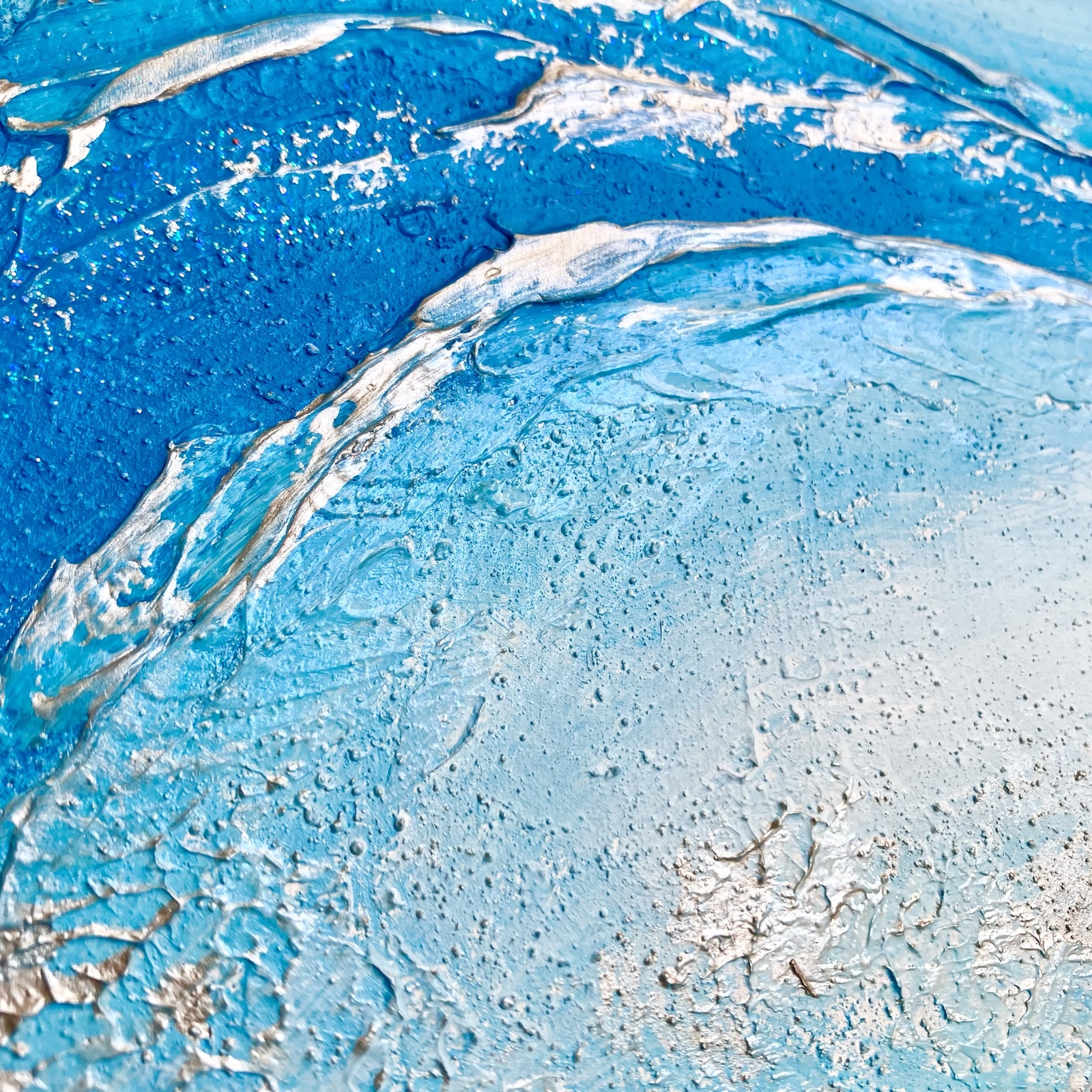 snow＊テクスチャーアート 絵画 原画 抽象画 雪 冬 水 海 青 - shop