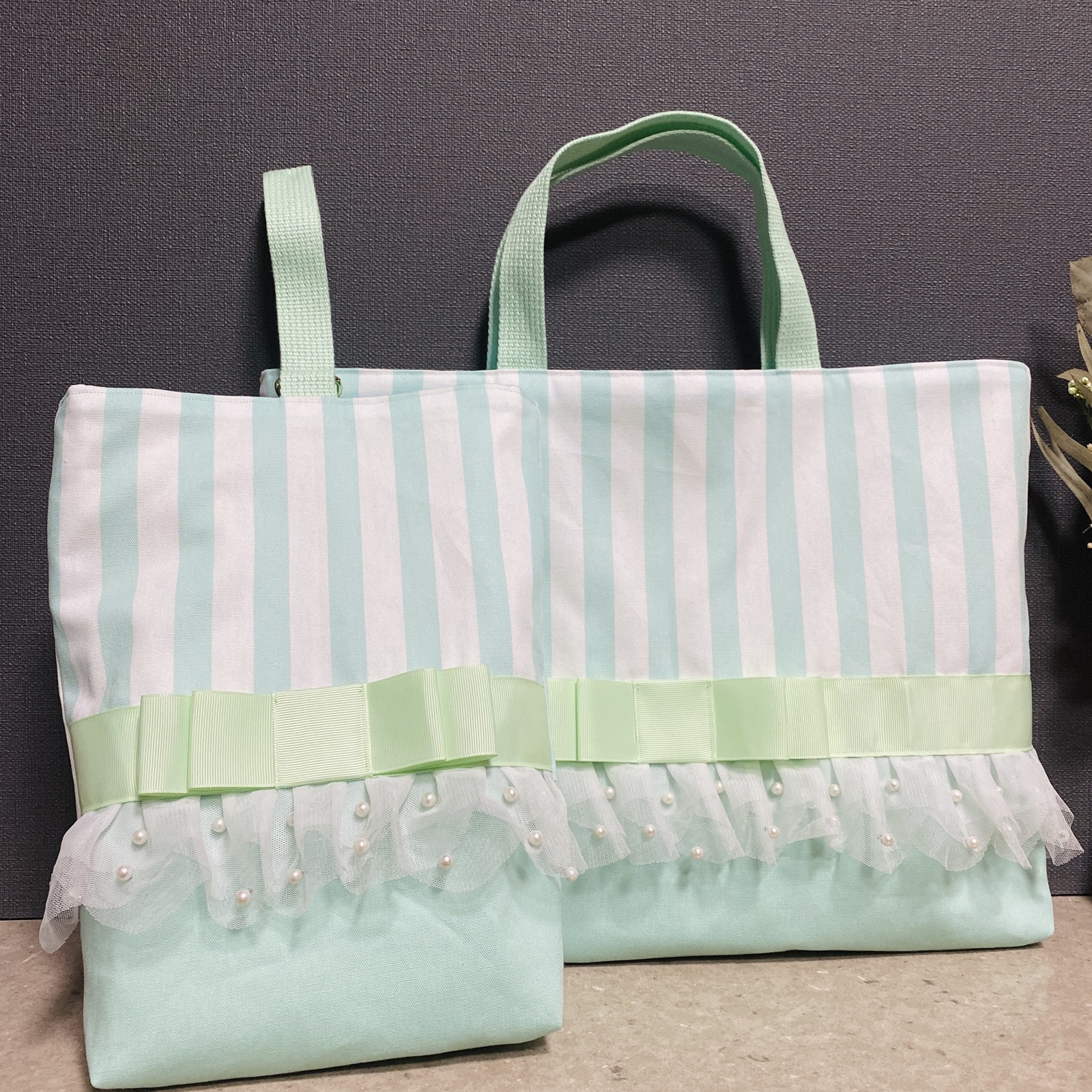 入園入学セット ゆめかわ レインボー レッスンバッグ 上履き入れ