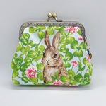 🐰うさぎ🩵🍀クローバー👛がま口👛内ポケット付き