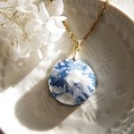 mikimiki0314様ご注文品/ 空いろのネックレスⅣ /プルームアゲート＆black jasper/hybrid cabochon 