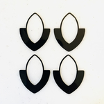 Black Designed Oval Pendant Tops