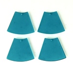 Clear Neon Blue Fan Shaped Pendant Tops