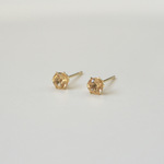 天然石　インペリアルトパーズのひとつぶピアス　4mm