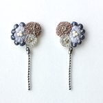 281◇balloon◇ブルー.刺繍ピアス/刺繍イヤリング
