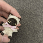 二足歩行　シャム猫ちゃん　ブラウン　モールアート　モールベア 